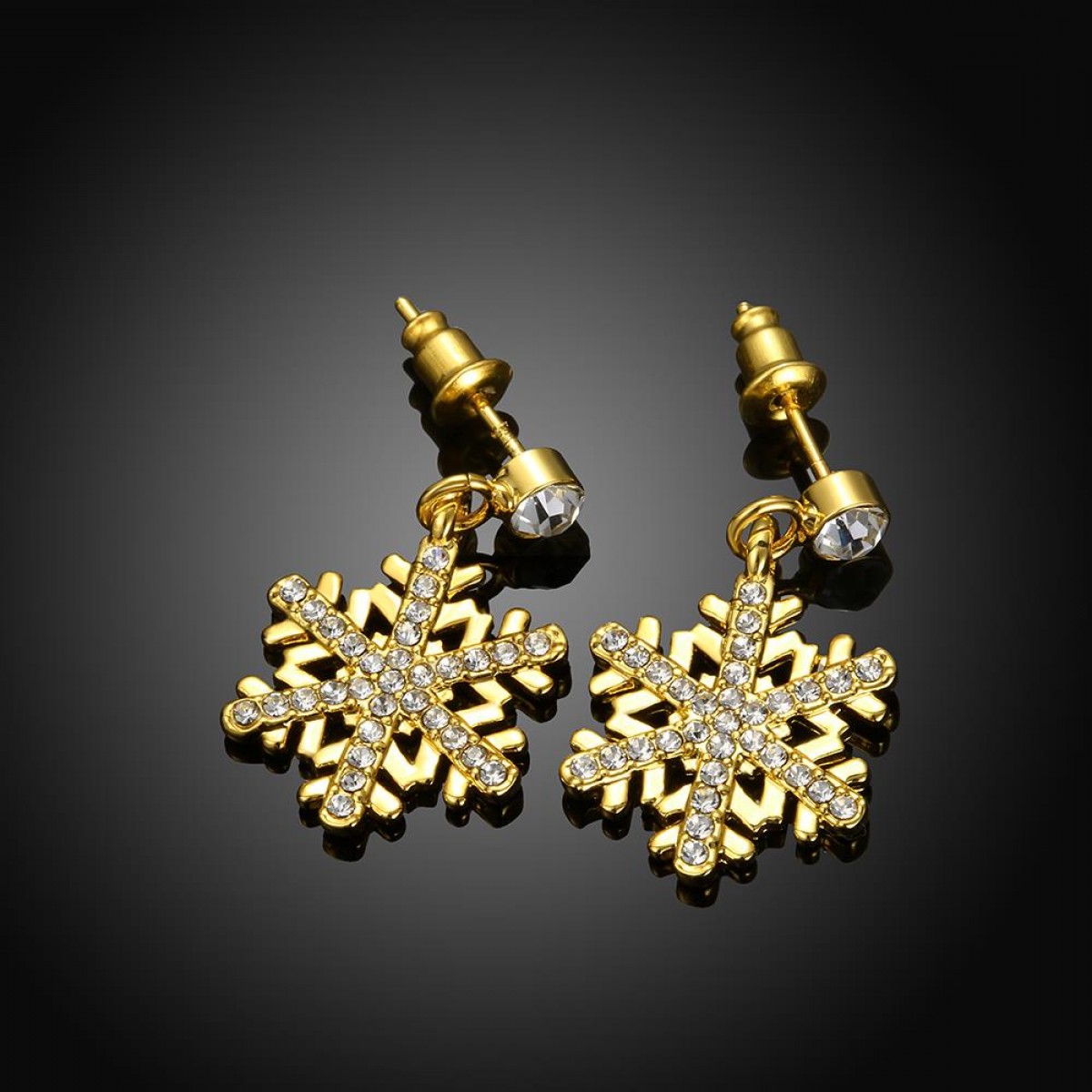 Picture of Elegant Snowflake Dangle Earrings