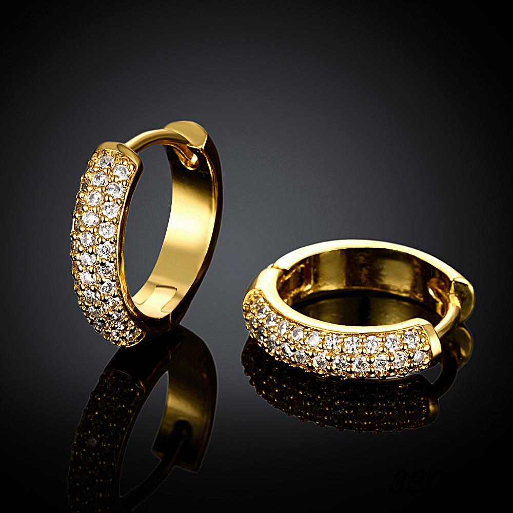 Picture of Sparkling Gold Hoop Earrings